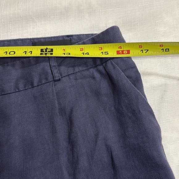 (H1) Koan mid-rise grey-blue straight-leg trousers, 100% linen, women's size 46 - Picture 8 of 11